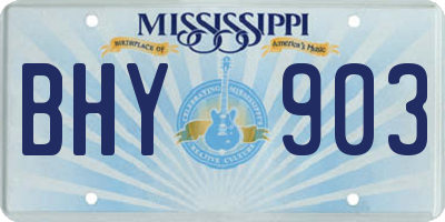 MS license plate BHY903