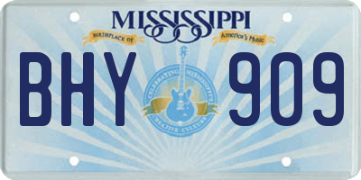 MS license plate BHY909