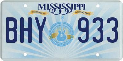 MS license plate BHY933
