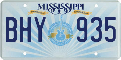 MS license plate BHY935