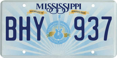 MS license plate BHY937