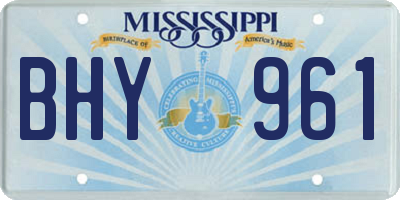 MS license plate BHY961