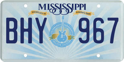 MS license plate BHY967