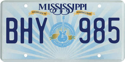 MS license plate BHY985