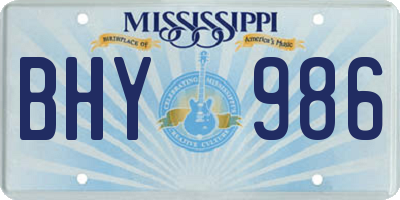MS license plate BHY986