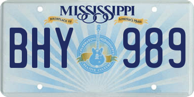 MS license plate BHY989