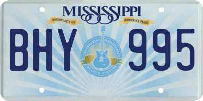 MS license plate BHY995
