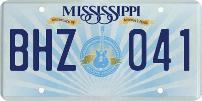 MS license plate BHZ041