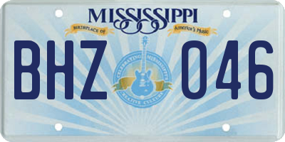 MS license plate BHZ046