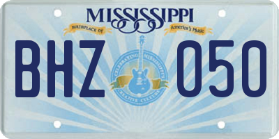 MS license plate BHZ050
