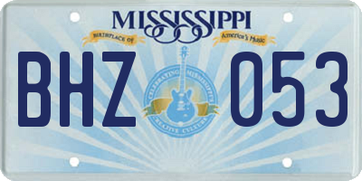 MS license plate BHZ053