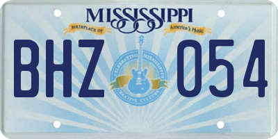 MS license plate BHZ054