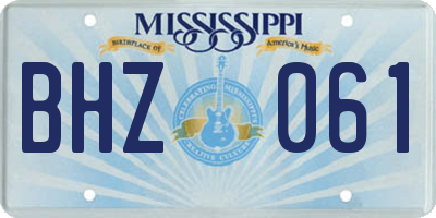 MS license plate BHZ061