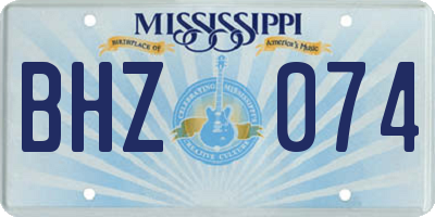 MS license plate BHZ074
