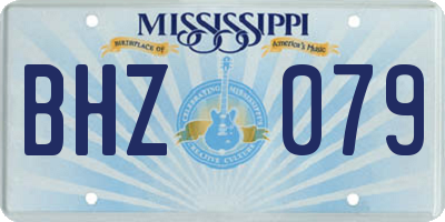 MS license plate BHZ079