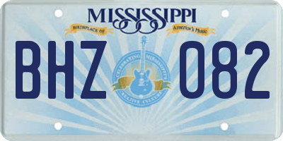 MS license plate BHZ082
