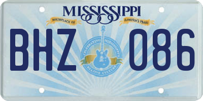 MS license plate BHZ086