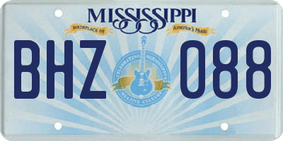 MS license plate BHZ088