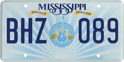MS license plate BHZ089