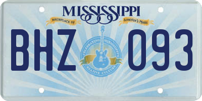 MS license plate BHZ093