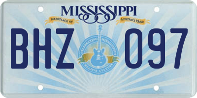 MS license plate BHZ097