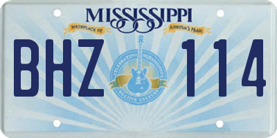 MS license plate BHZ114