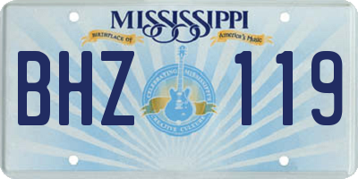 MS license plate BHZ119