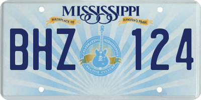 MS license plate BHZ124