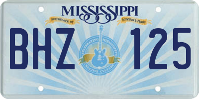 MS license plate BHZ125