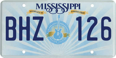 MS license plate BHZ126