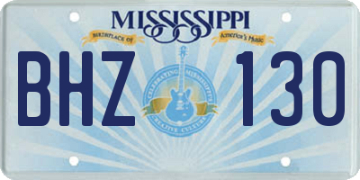 MS license plate BHZ130
