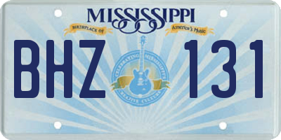 MS license plate BHZ131
