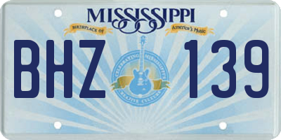 MS license plate BHZ139