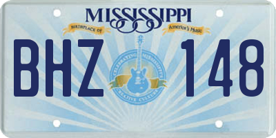 MS license plate BHZ148