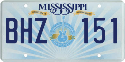 MS license plate BHZ151