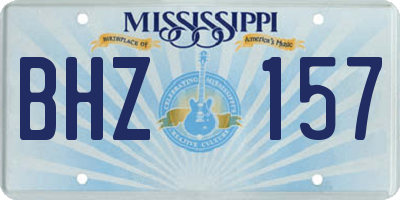 MS license plate BHZ157