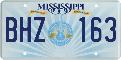 MS license plate BHZ163