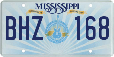 MS license plate BHZ168