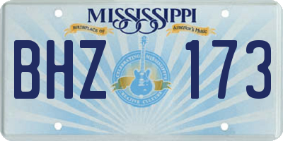MS license plate BHZ173