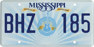 MS license plate BHZ185