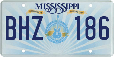 MS license plate BHZ186
