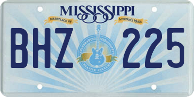 MS license plate BHZ225