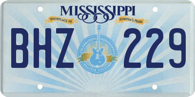 MS license plate BHZ229