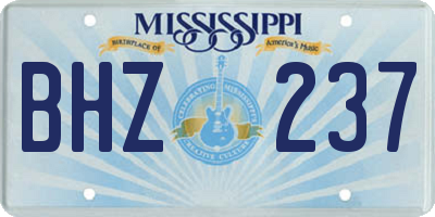 MS license plate BHZ237