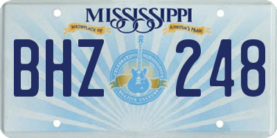 MS license plate BHZ248
