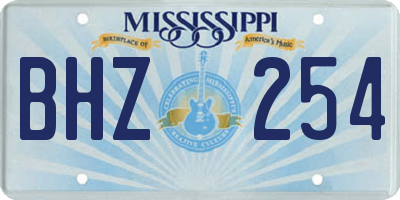 MS license plate BHZ254