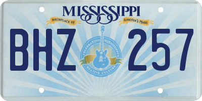 MS license plate BHZ257