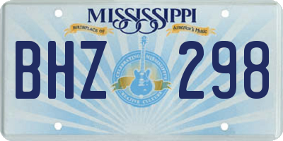 MS license plate BHZ298