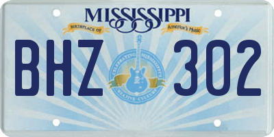 MS license plate BHZ302