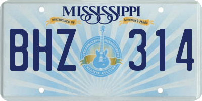 MS license plate BHZ314